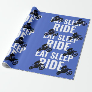 Sleep Ride Motocross Motorrad Pop Art Geschenkpapier