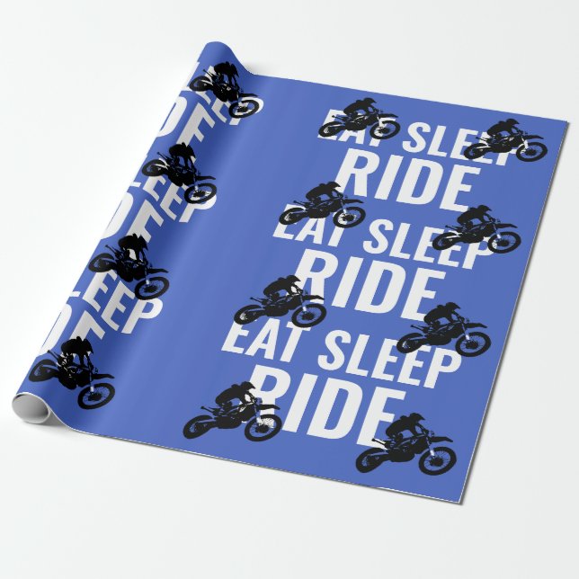 Sleep Ride Motocross Motorrad Pop Art Geschenkpapier (Ungerollt)