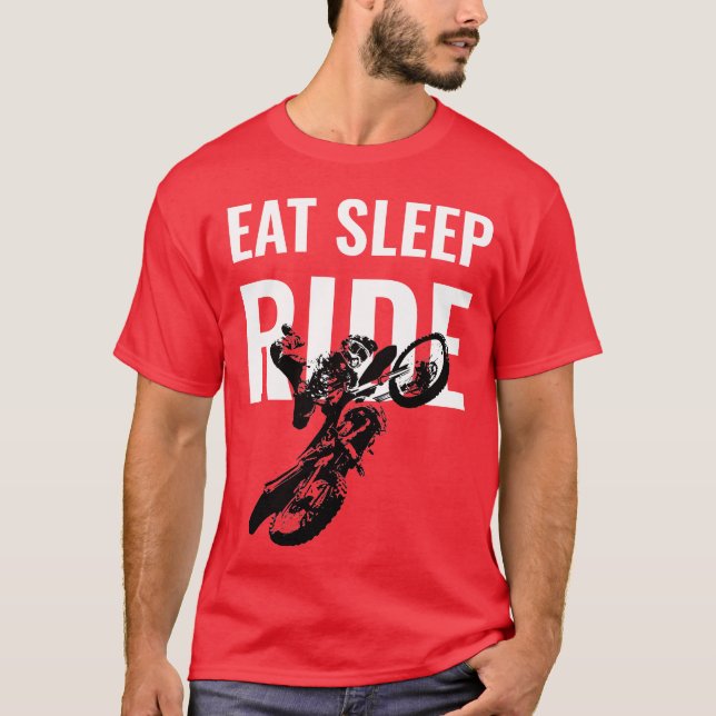 Sleep Ride Motocross Motorrad Pop Art T-Shirt (Vorderseite)