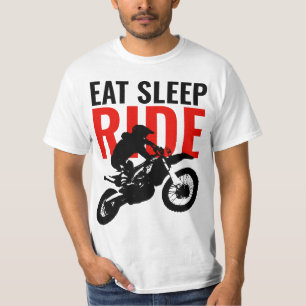 Sleep Ride Motocross Motorrad Pop Art T-Shirt