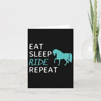 Sleep Ride Pferde Eat Repeat Reiten Karte