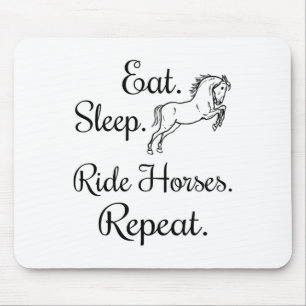 Sleep Ride Pferde Eat Repeat Reitsport Liebe Mousepad