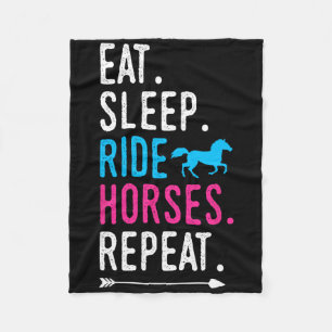 Sleep Ride Pferde Wiederkehren Pferdereiten Reiten Fleecedecke