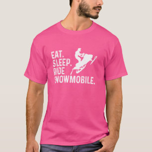 Sleep Ride Snowmobil Snowmobil Snowmoo Schlitten T-Shirt