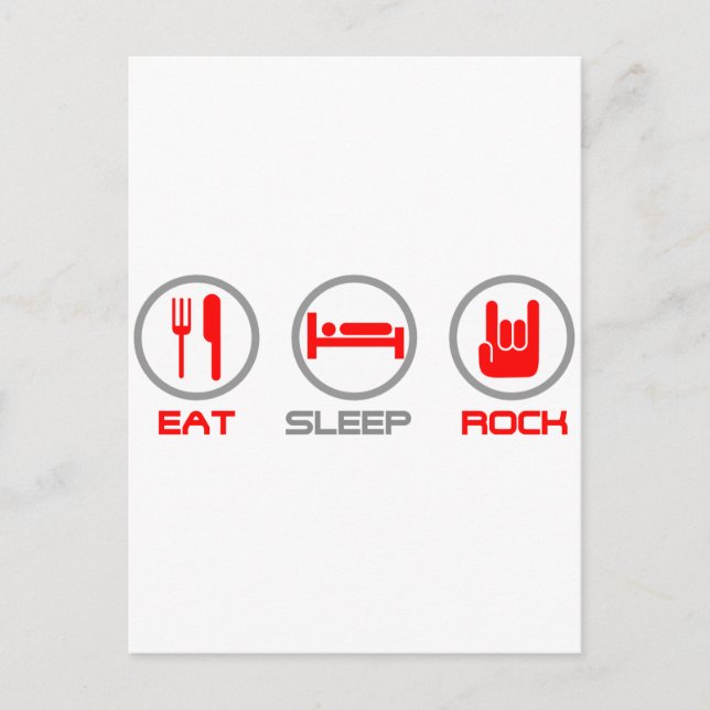 Sleep Rock essen - Emo, Goth, alternative, grunge Postkarte (Vorderseite)