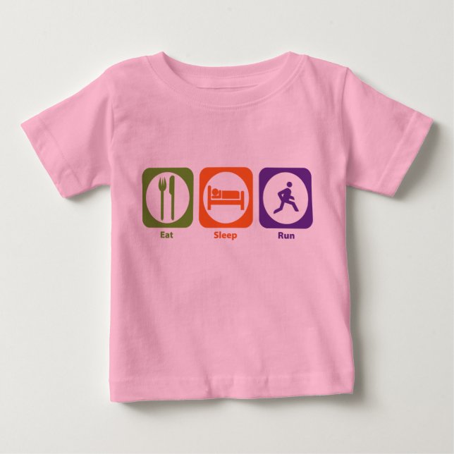 Sleep Run essen Baby T-shirt (Vorderseite)