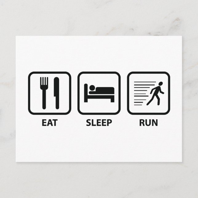 Sleep Run essen Postkarte (Vorderseite)