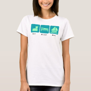 Sleep Sail Aqua Green Sailboat Design essen T-Shirt