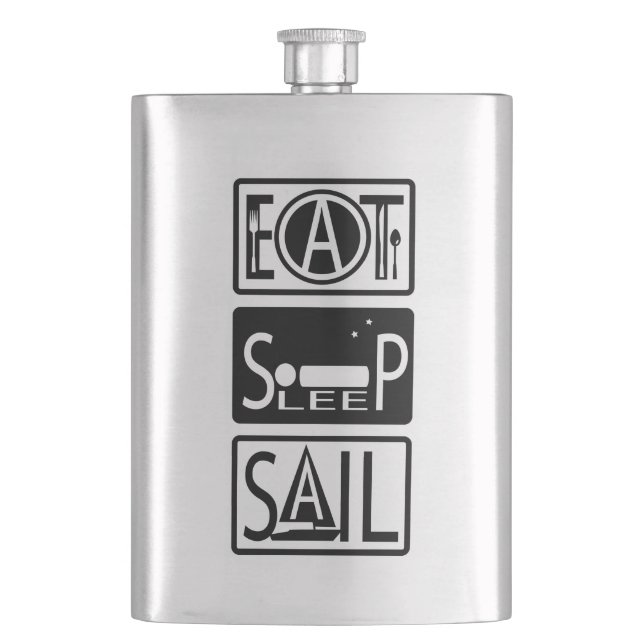 Sleep Sail Classic 8oz Flask essen Flachmann (Vorderseite)