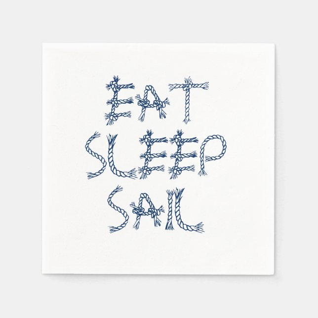 Sleep Sail essen, Segel Seil Knoten Papier Serviette (Vorderseite)
