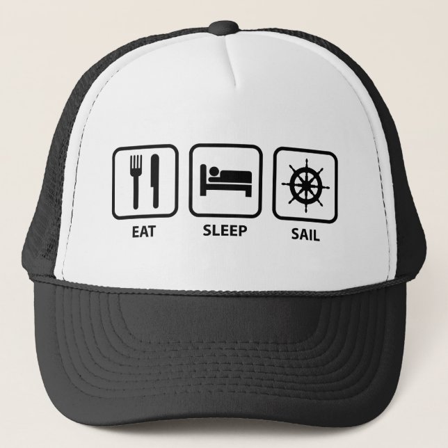 Sleep Sail essen Truckerkappe (Vorderseite)