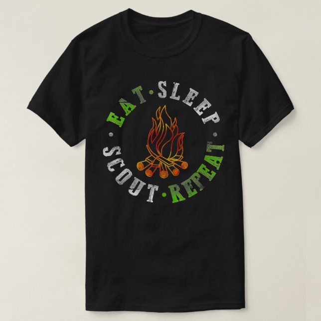Sleep Scout Sleep Camping Scouting Lover wiederhol T-Shirt (Design vorne)