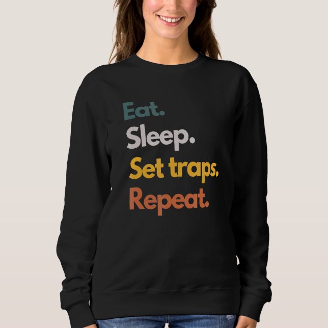 Sleep Set Fallen wiederholen Jäger und Trapper Sweatshirt (Vorderseite)