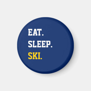 Sleep Ski essen Magnet