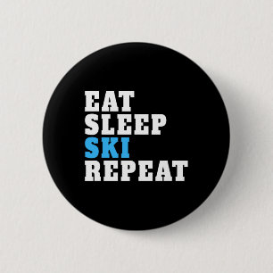 Sleep Ski für Skifahrer T-Shirt Männer Frauen Button