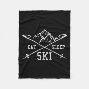 Sleep Ski Repeat essen - Skifahren Berge Winter Sp Fleecedecke