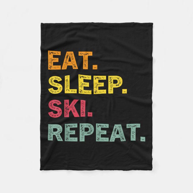Sleep Ski Repeater Ski Winter Holiday Ski Ret Fleecedecke (Vorderseite)