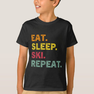 Sleep Ski Repeater Ski Winter Holiday Ski Ret T-Shirt