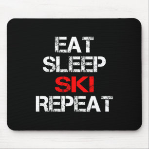 Sleep Ski Wiederholung Wintergebirge Skilodge Mousepad
