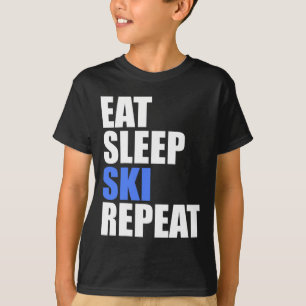 Sleep Ski Wiederholung Wintergebirge Skilodge T-Shirt