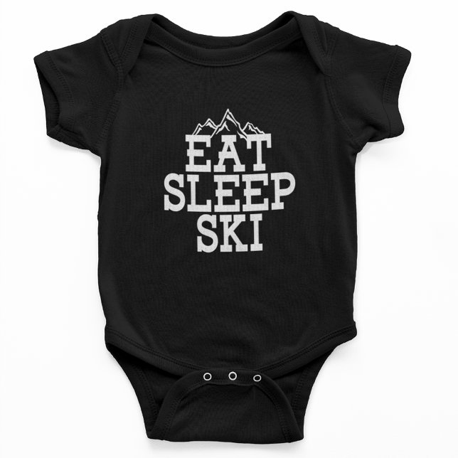 Sleep Ski Wintersport-Neuheit Baby Strampler (Eat Sleep Ski Baby Bodysuit)
