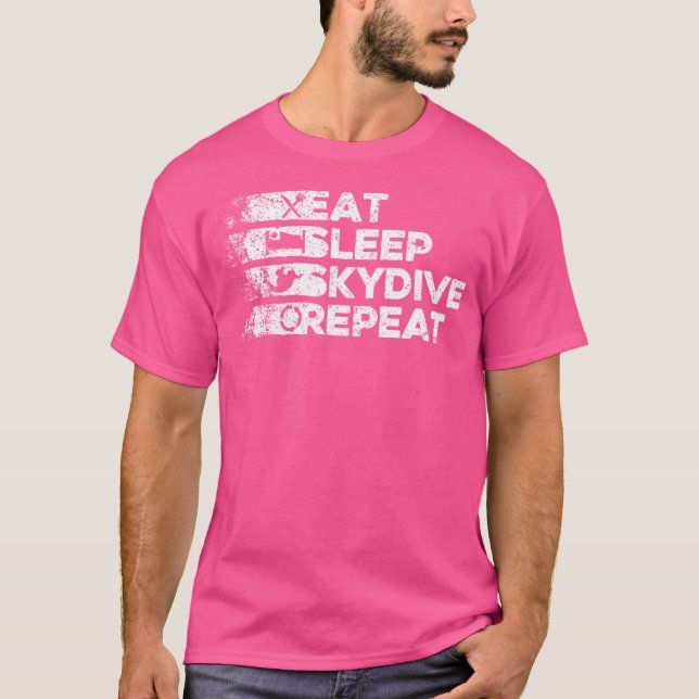 Sleep Skydive essen Wiederholung Coolen Skydiving T-Shirt (Vorderseite)