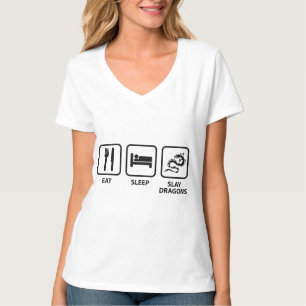 Sleep Slay Dragons essen T-Shirt
