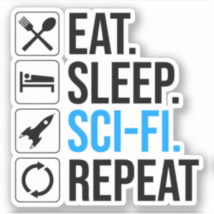 Sleep Sleep-Sci-Fi Wiederholung Aufkleber