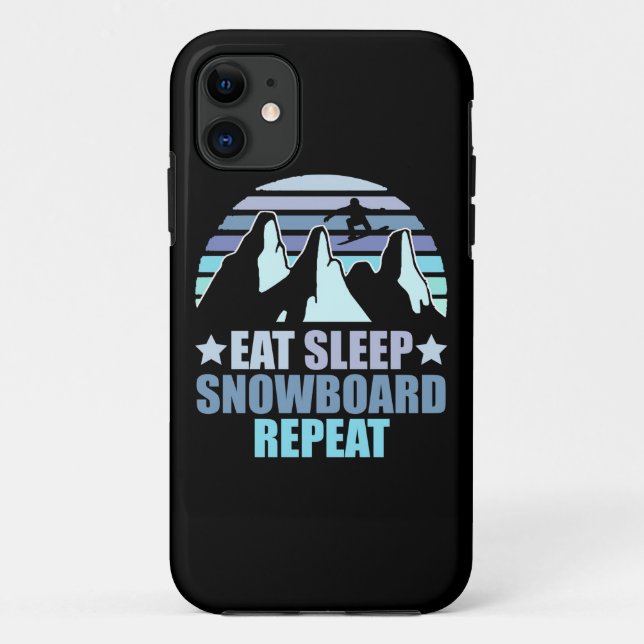 Sleep Snowboard essen Wiederholung Case-Mate iPhone Hülle (Rückseite)