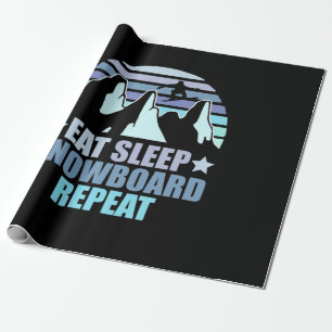 Sleep Snowboard essen Wiederholung Geschenkpapier