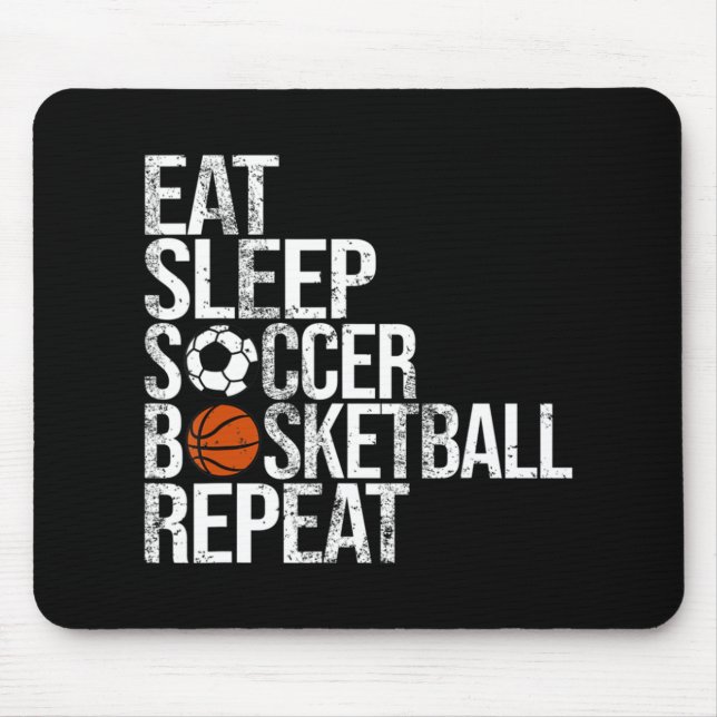 Sleep Soccer Basketball Wiederholung Spaß Ball ess Mousepad (Vorne)