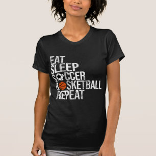 Sleep Soccer Basketball Wiederholung Spaß Ball ess T-Shirt