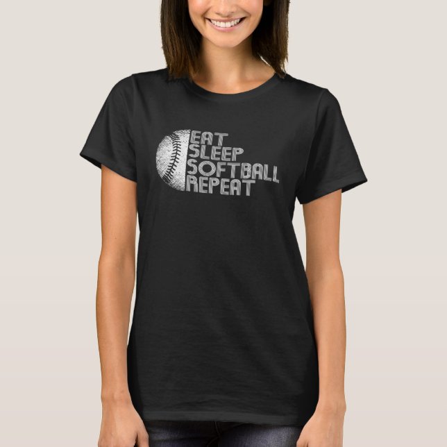 Sleep Softball Catcher Pitcher Softball Player ess T-Shirt (Vorderseite)