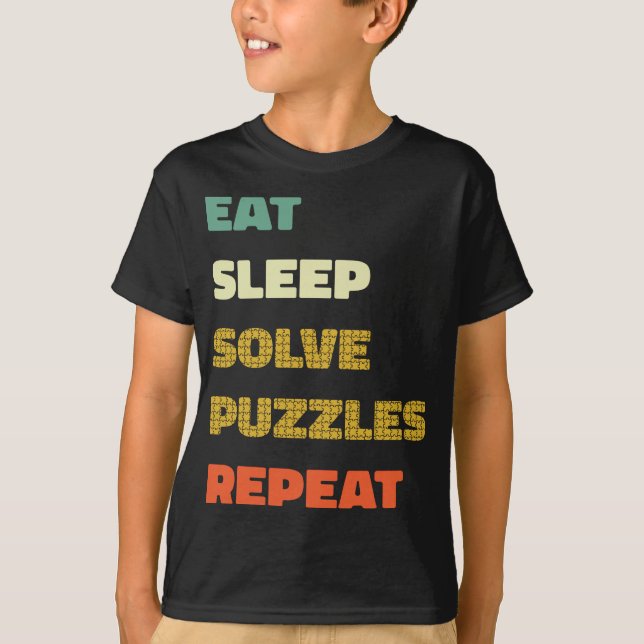 Sleep Solve Puzzles wiederholen - Puzzle Lover T-Shirt (Vorderseite)
