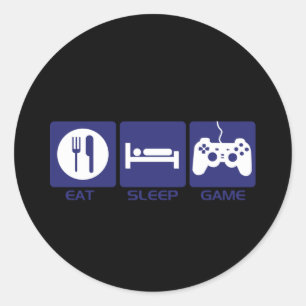 Sleep-Spiel essen Runder Aufkleber