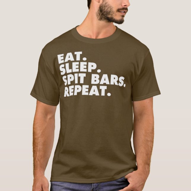 Sleep Spit Bars Musik Rap Star-Geschenk T-Shirt (Vorderseite)