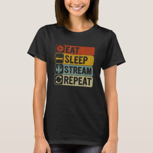 Sleep Stream Wiederholen von Retro 60er 70er Strea T-Shirt