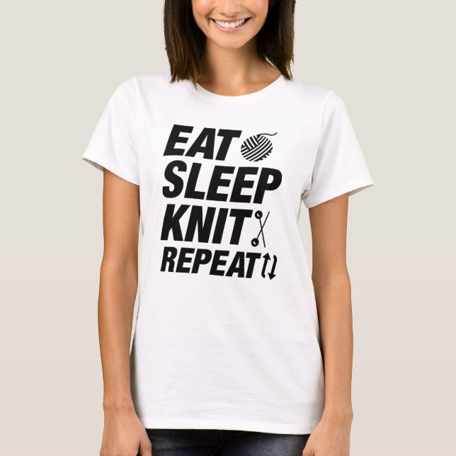 Sleep-Strick essen Wiederholung T-Shirt (Vorderseite)