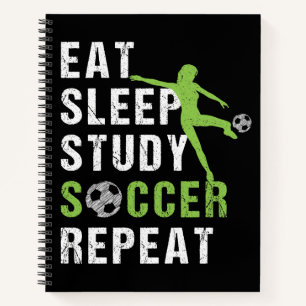 Sleep Study Soccer Repeat Girls Soccer Player Notizbuch
