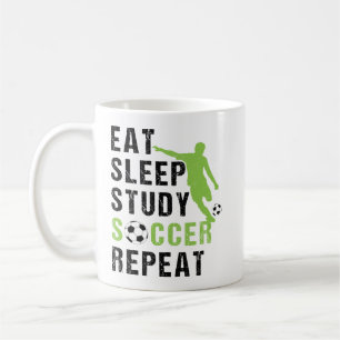 Sleep Study Soccer Wiederholung Boy Soccer Player Kaffeetasse