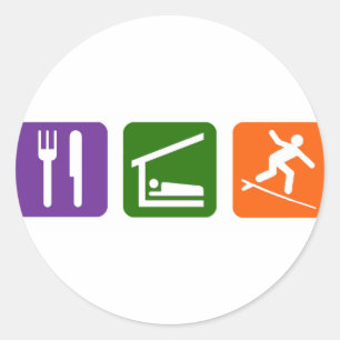 Sleep Surfing essen Runder Aufkleber