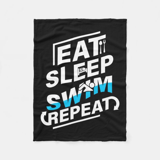 Sleep Swim essen Fleecedecke (Vorderseite)
