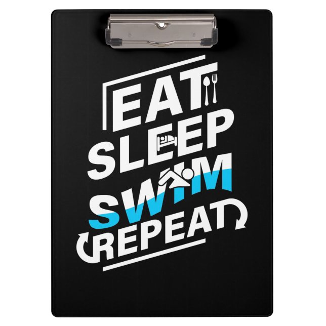 Sleep Swim essen Klemmbrett (Vorderseite)