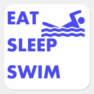 Sleep Swim essen Quadratischer Aufkleber