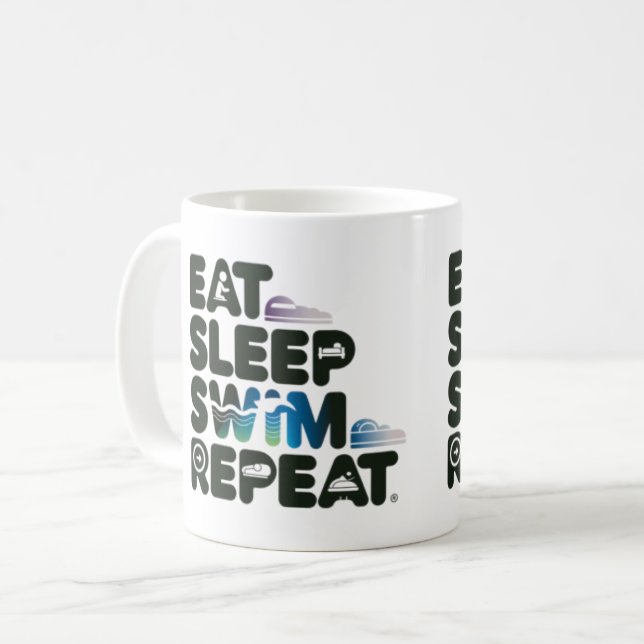 Sleep Swim Repeat essen - Fun Tasse für Swim Liebh (Vorderseite Links)