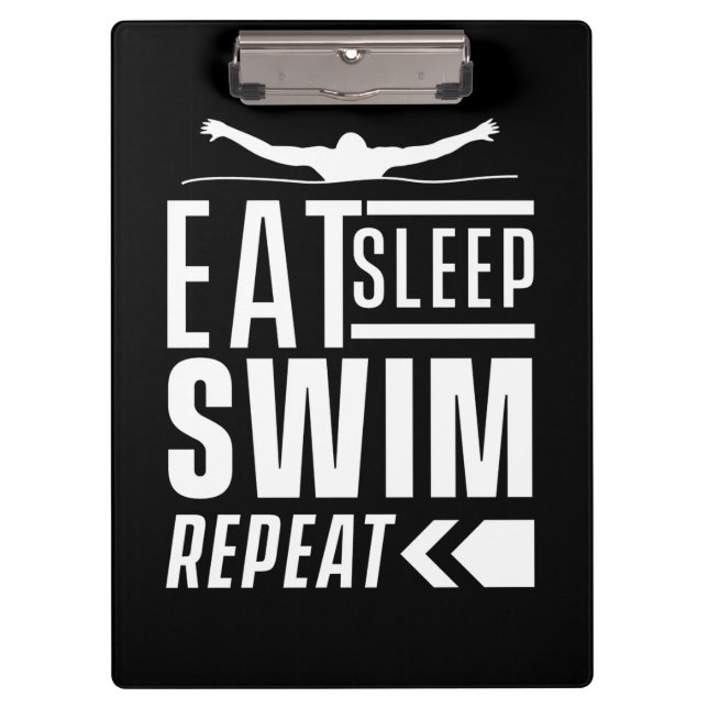 Sleep Swim wiederholen Klemmbrett (Vorderseite)