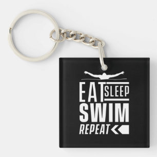 Sleep Swim wiederholen Schlüsselanhänger