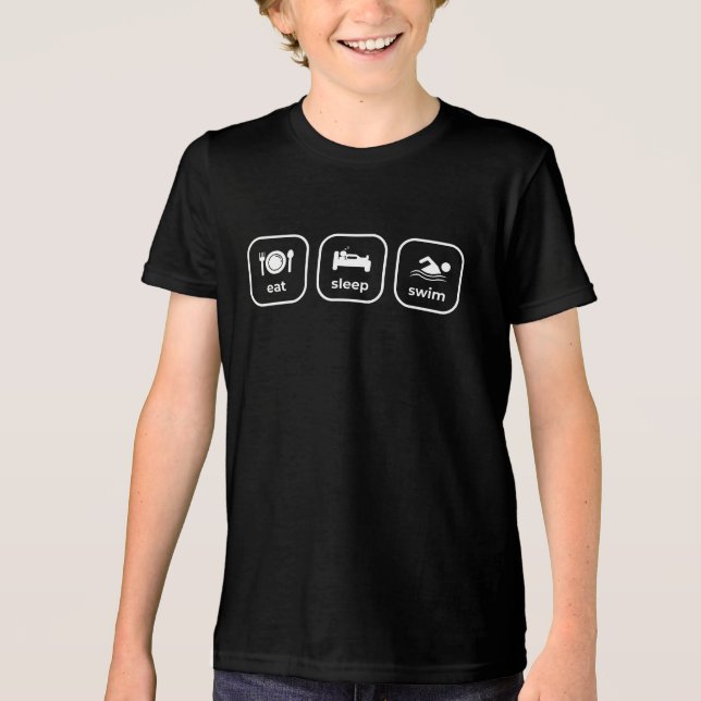 Sleep Swim wiederholen Tri-Blend Shirt (Vorderseite)