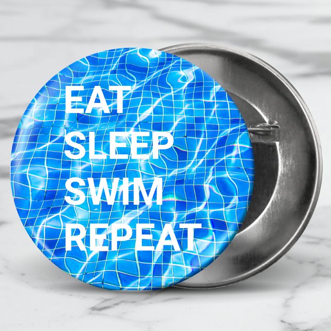 Sleep Swim Wiederholung Pool Wassersport Button (Von Creator hochgeladen)