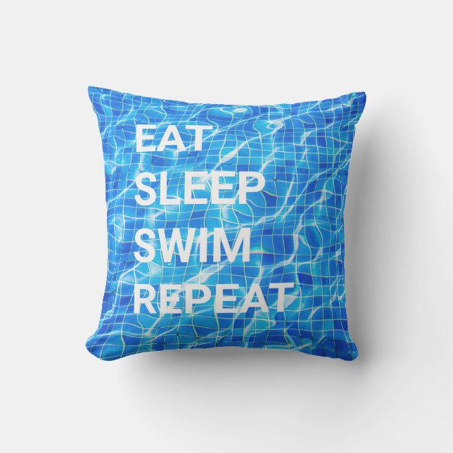 Sleep Swim Wiederholung Pool Wassersport Kissen (Vorderseite)